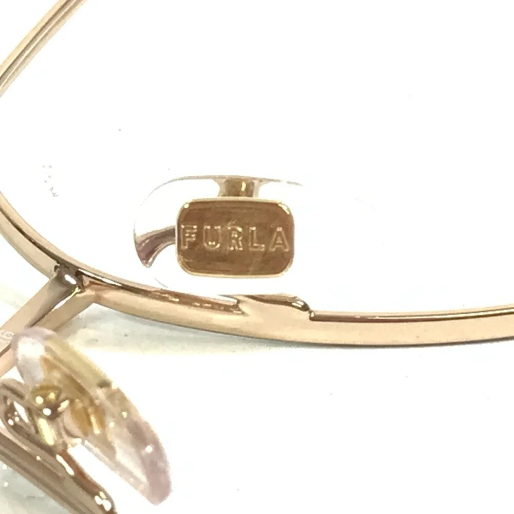 Furla Eyeglasses Frames VFU835 COL.0301 Black Gold Butterfly Wire Rim 54-16-140